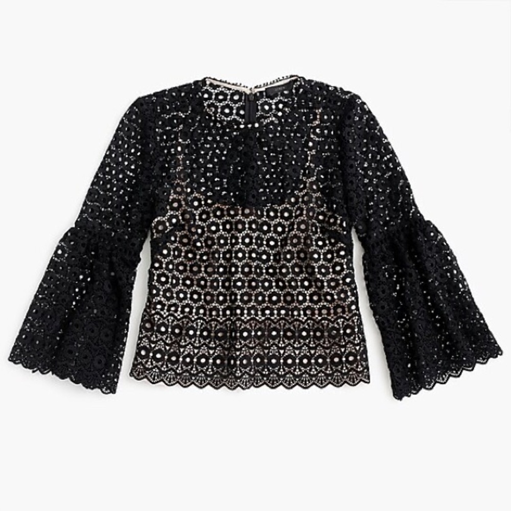J. Crew Daisylace bell-sleeve top, 8